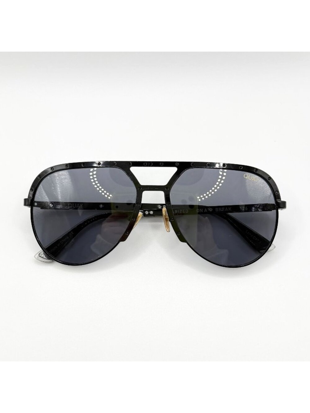 QUAY On A Break Black Polarized Sunglasses With Case